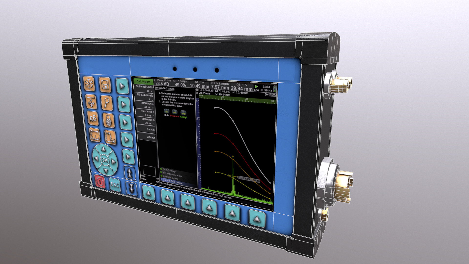 Ultrasonic Flaw Detector Low Poly Low-poly 3D model_34