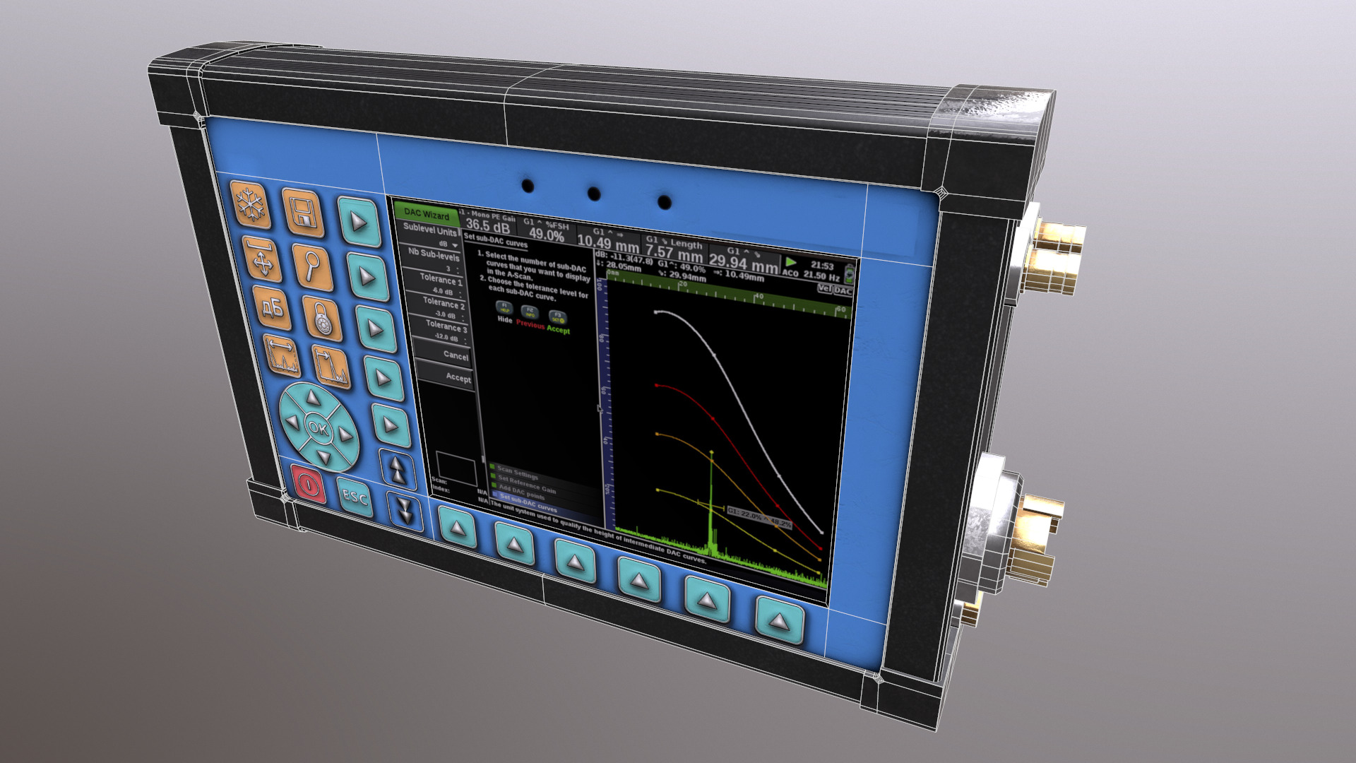 Ultrasonic Flaw Detector Low Poly Low-poly 3D model_39