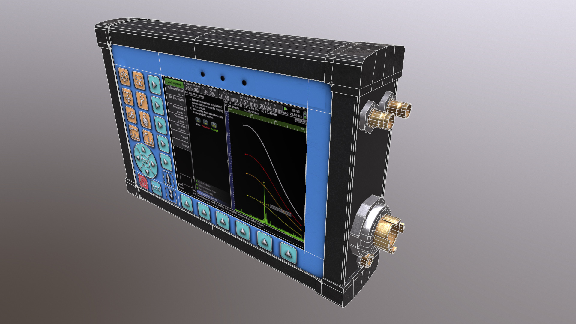 Ultrasonic Flaw Detector Low Poly Low-poly 3D model_36