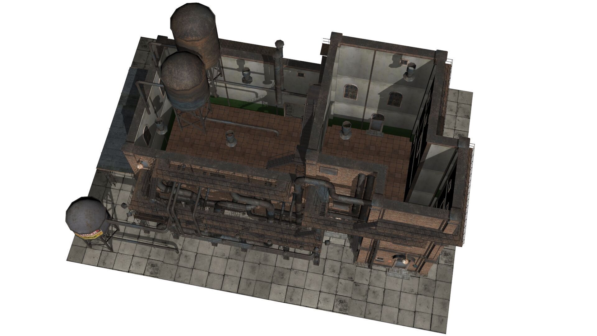 old industrial building  Low-poly 3D model_13