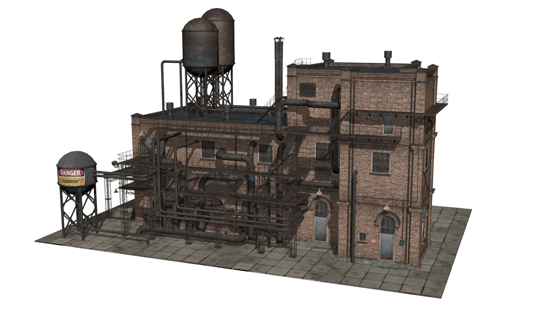 old industrial building  Low-poly 3D model_11