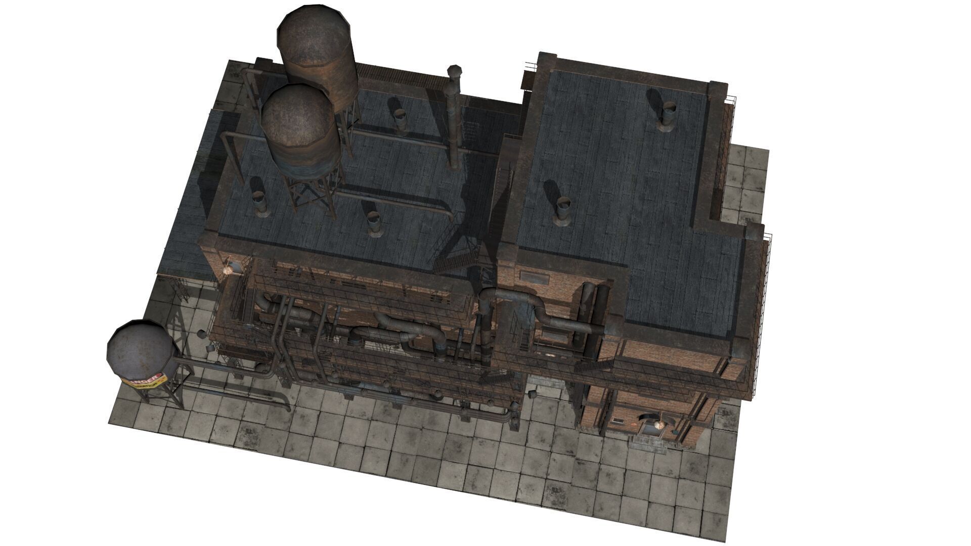 old industrial building  Low-poly 3D model_12