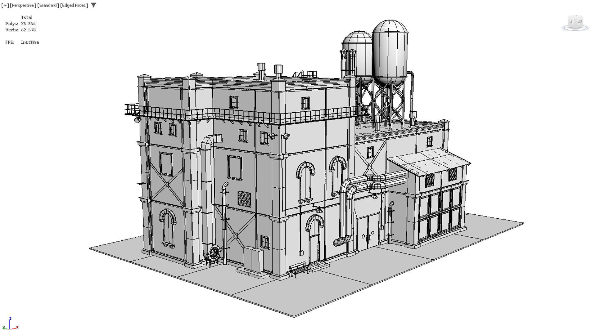 old industrial building  Low-poly 3D model_15