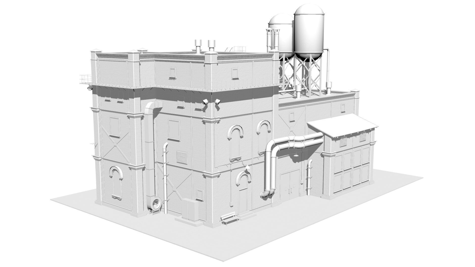 old industrial building  Low-poly 3D model_14