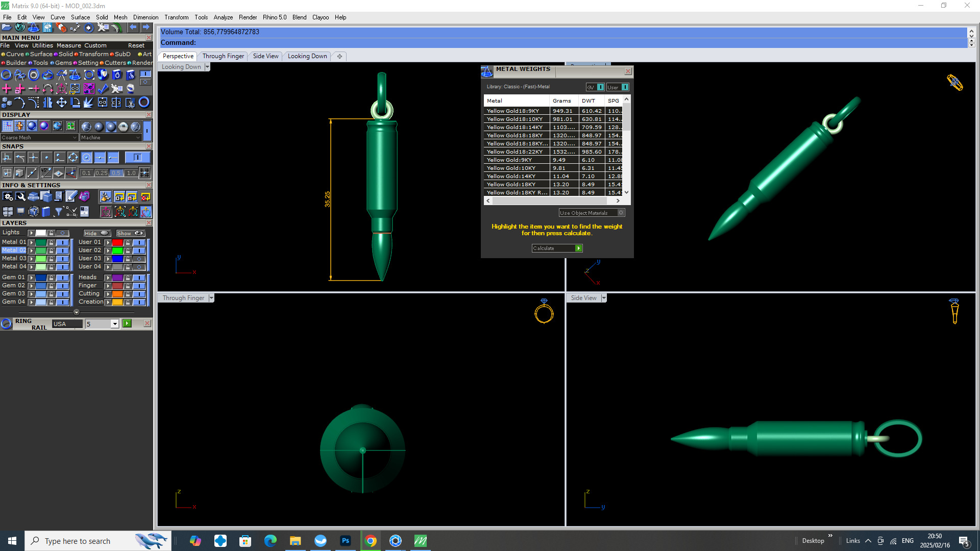 Bullet Pendant  Stl Pendant  3D print model_5