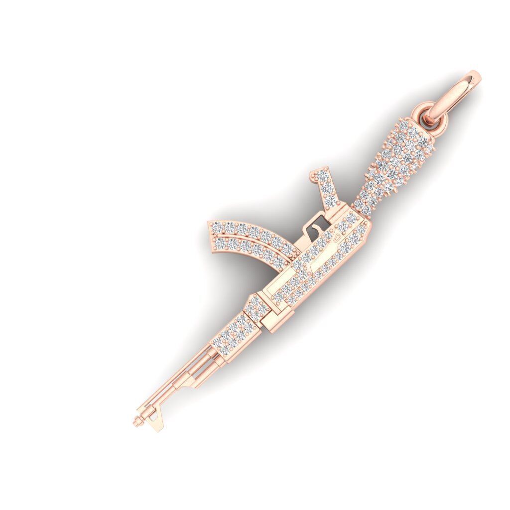 AK 47 Gun Pendant stl File  3D print model_1