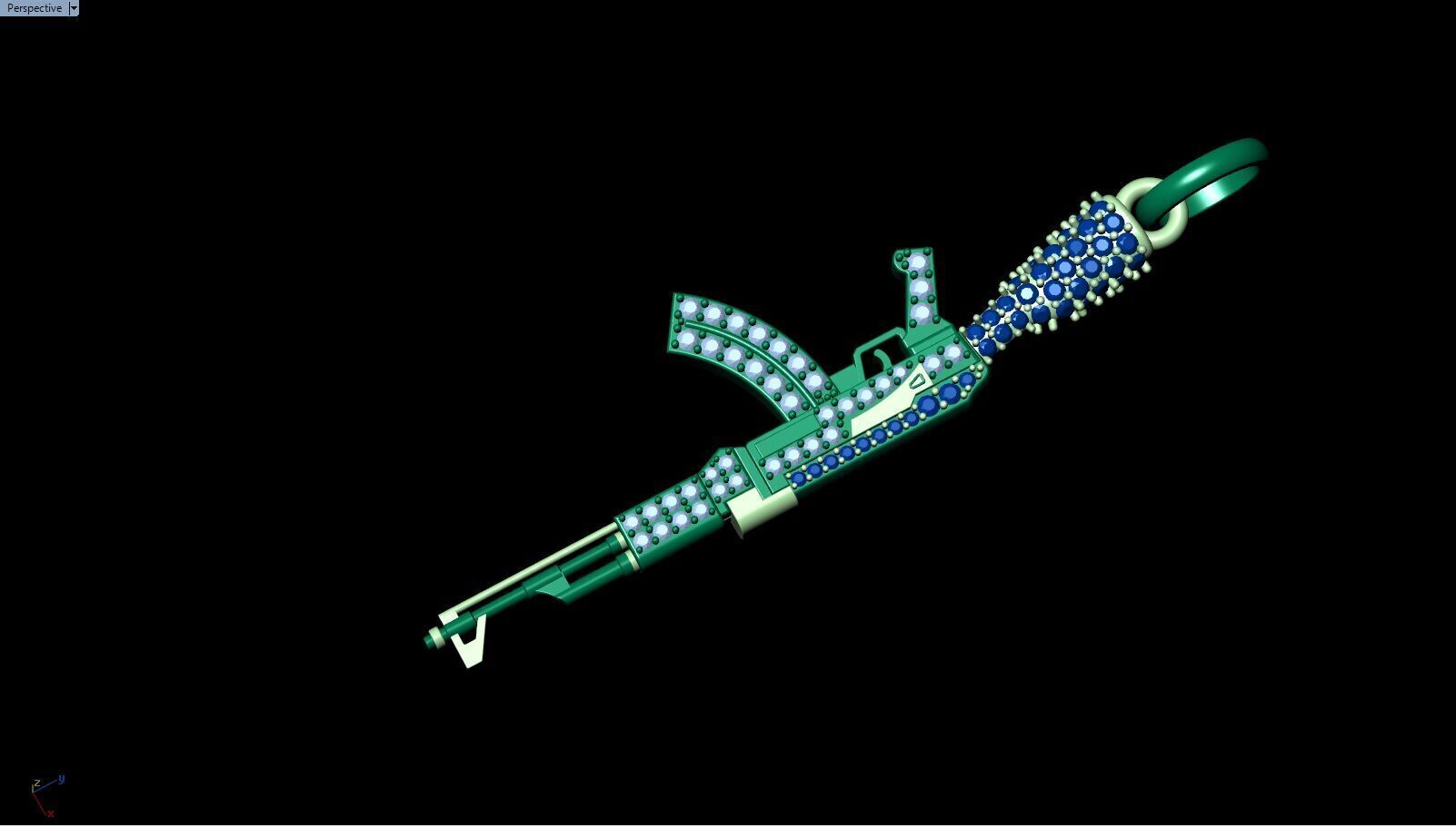 AK 47 Gun Pendant stl File  3D print model_5