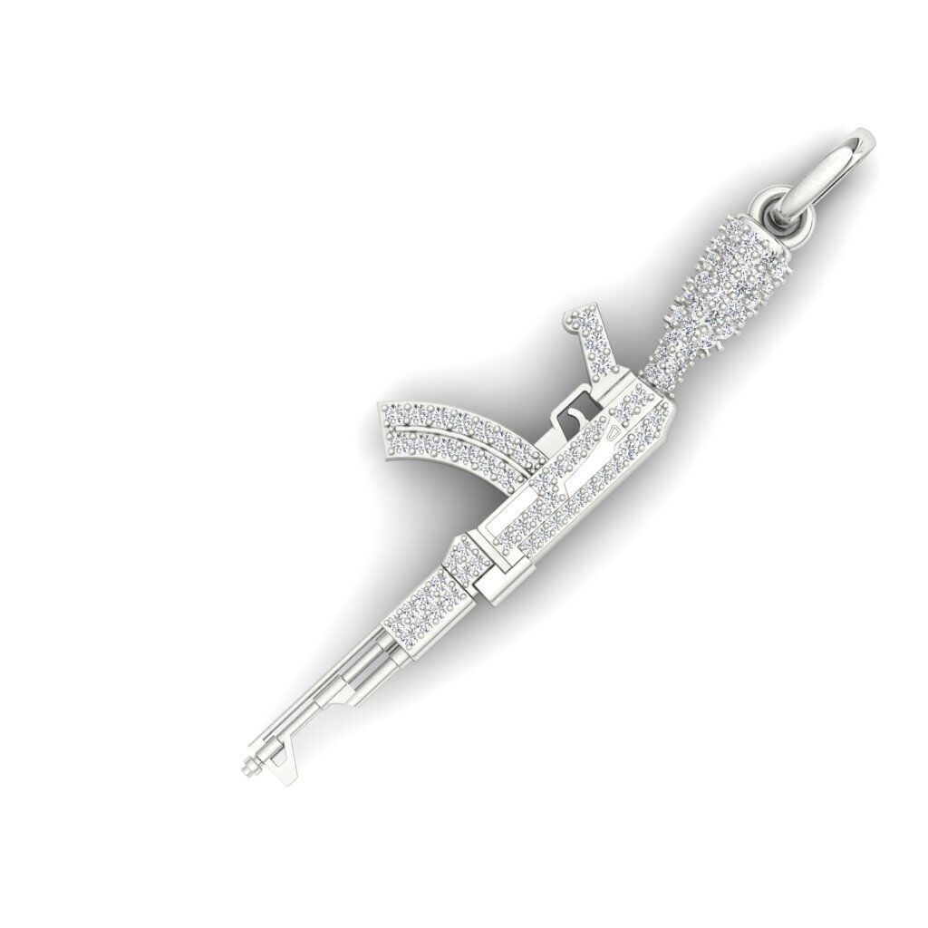 AK 47 Gun Pendant stl File  3D print model_2