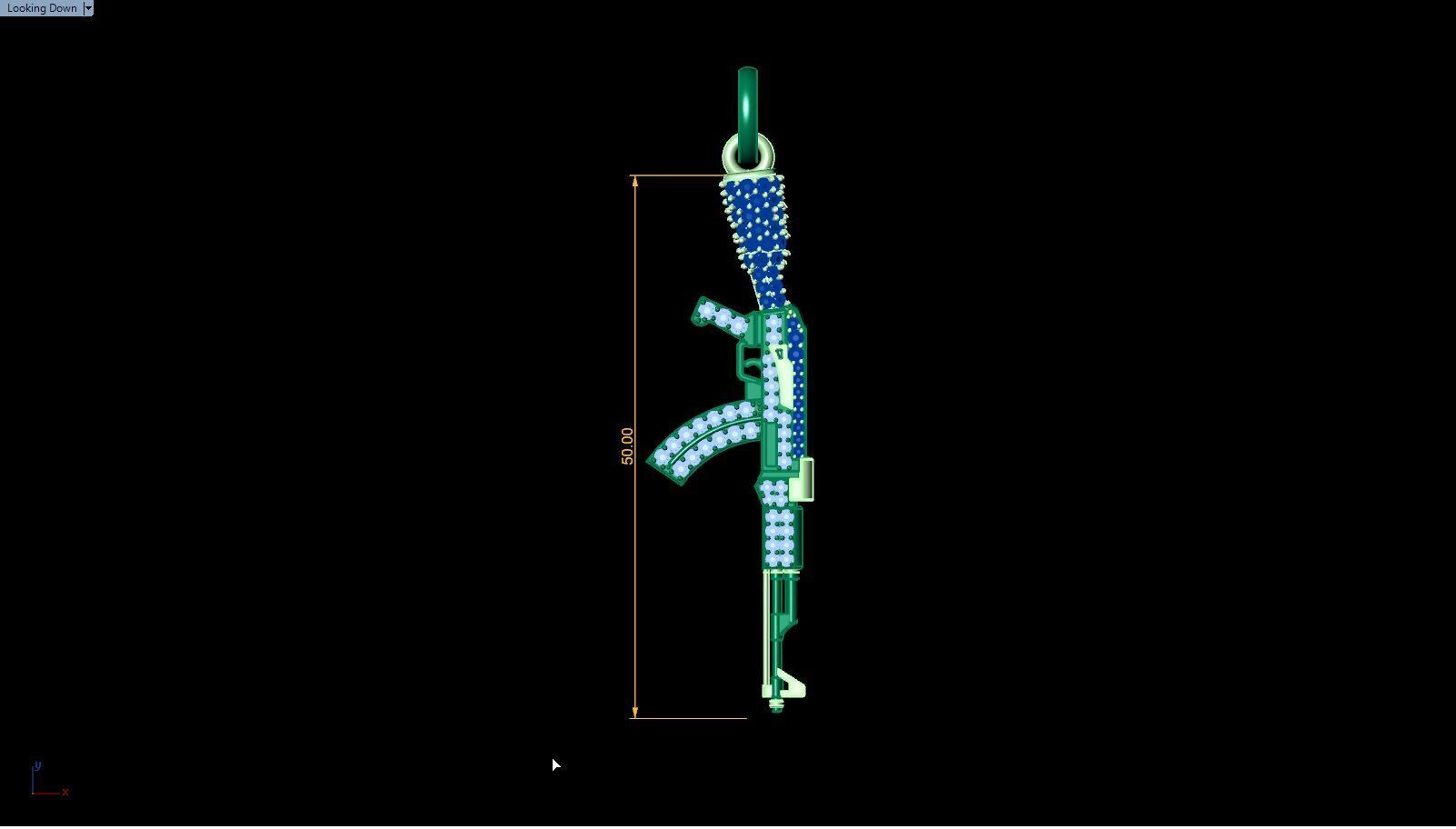 AK 47 Gun Pendant stl File  3D print model_4