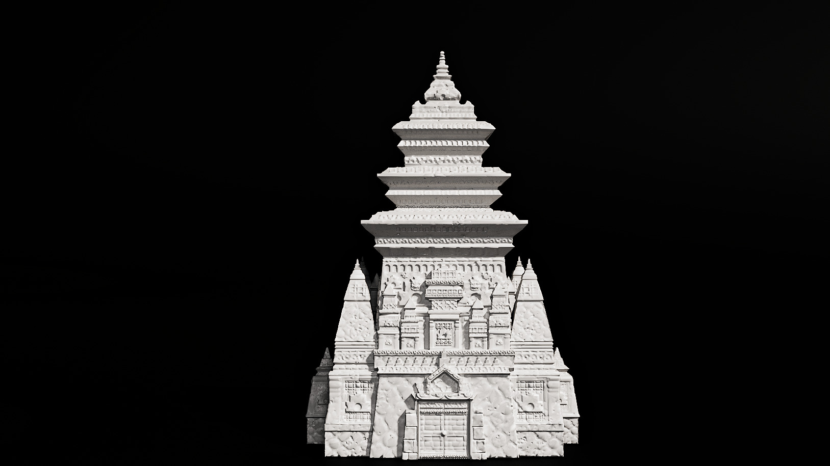 monk tower 3D print model_1