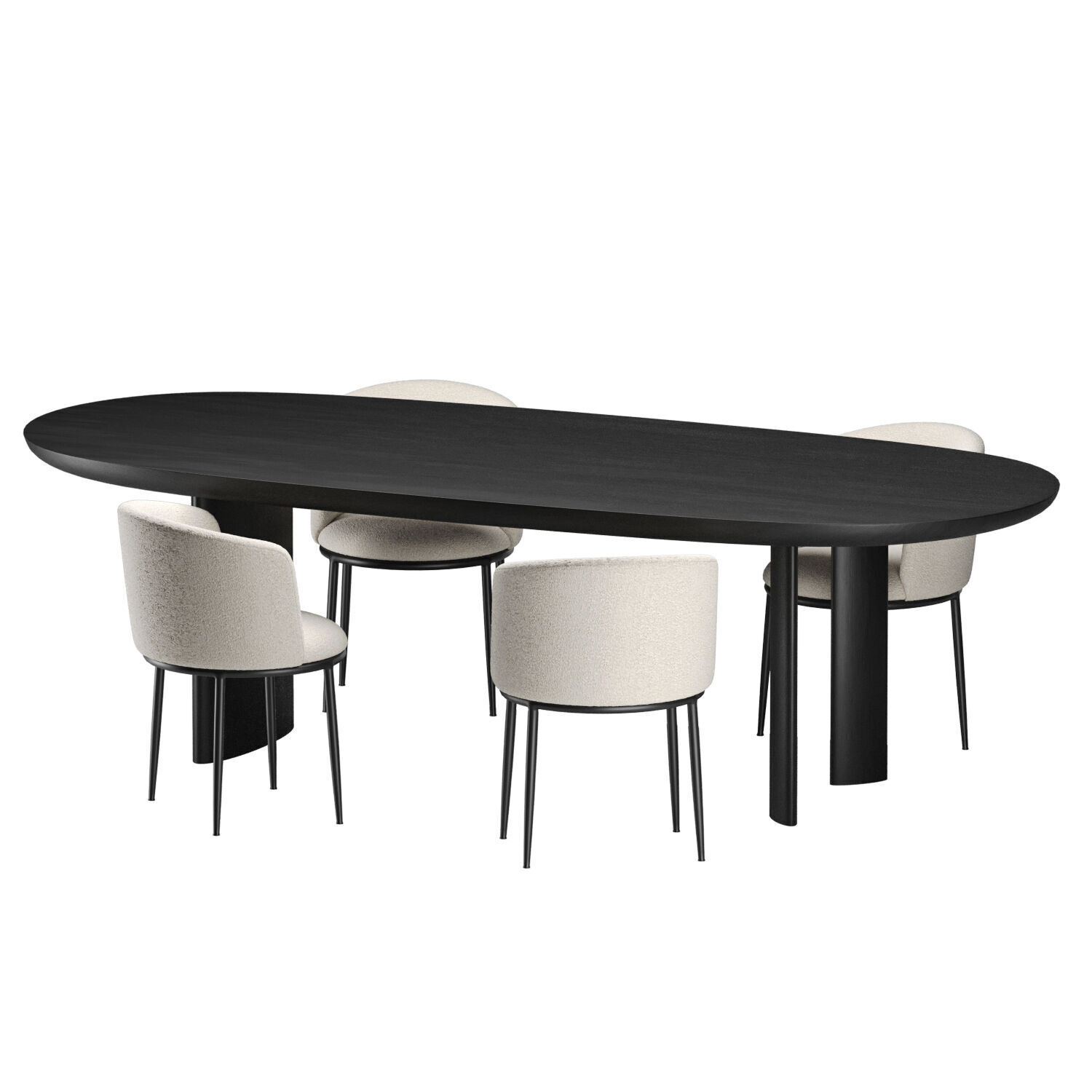 Dining Chair Filmore and Dining Table Lindner 3D model_4