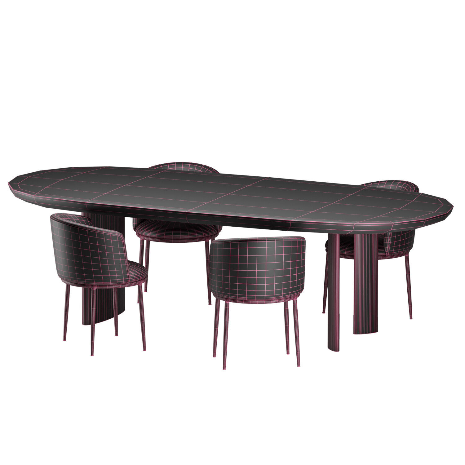 Dining Chair Filmore and Dining Table Lindner 3D model_6