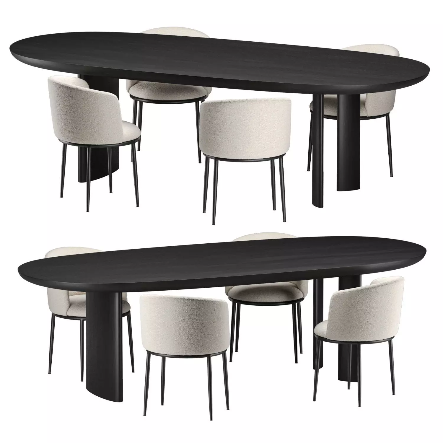 Dining Chair Filmore and Dining Table Lindner 3D model_0