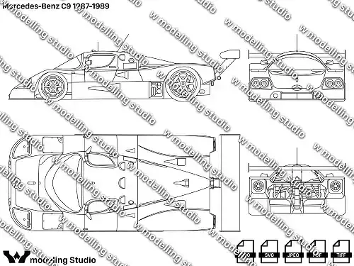 Mercedes-Benz C9 1987-1989 blueprint