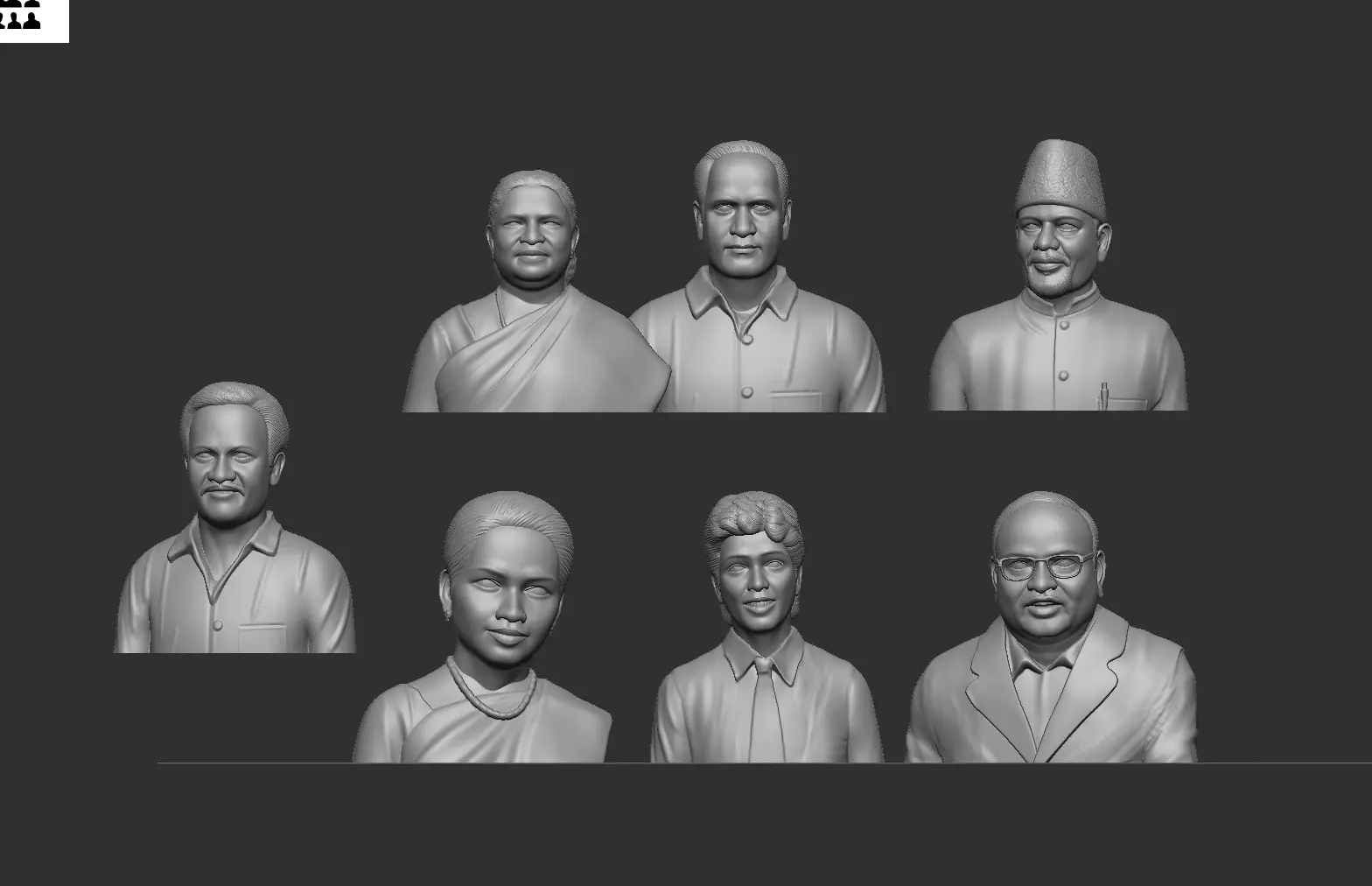 bust miniature 3D print model