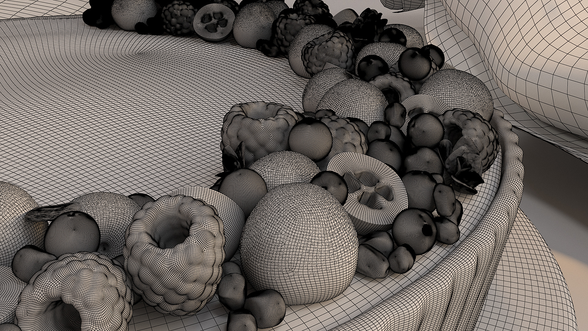 Berry Tart With Custard 3D model_5