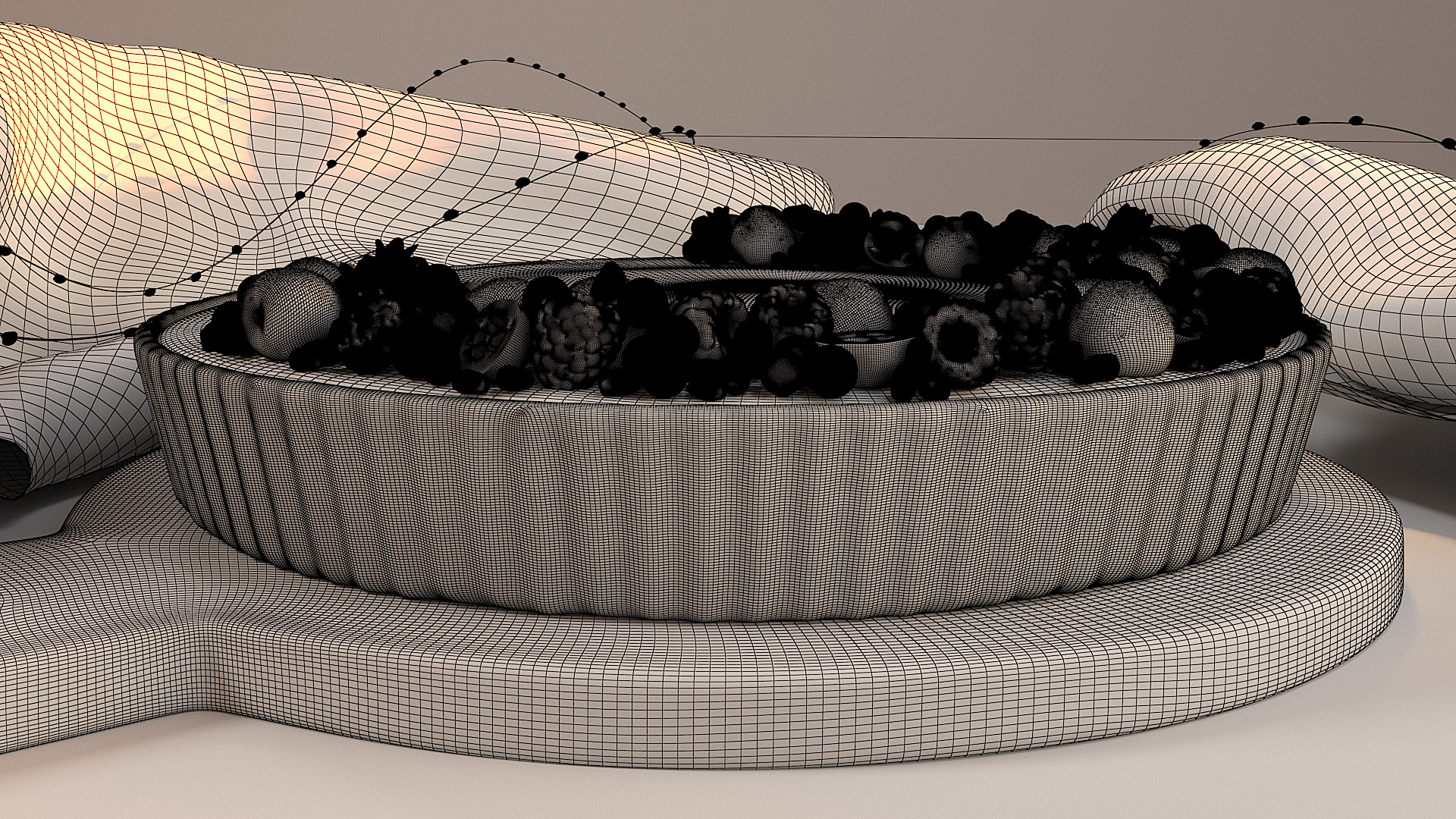 Berry Tart With Custard 3D model_4