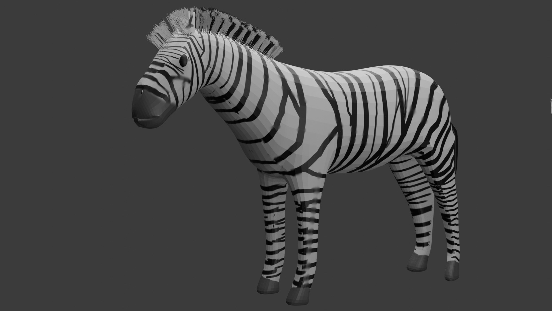 zebra model not animated Low-poly 3D model_4