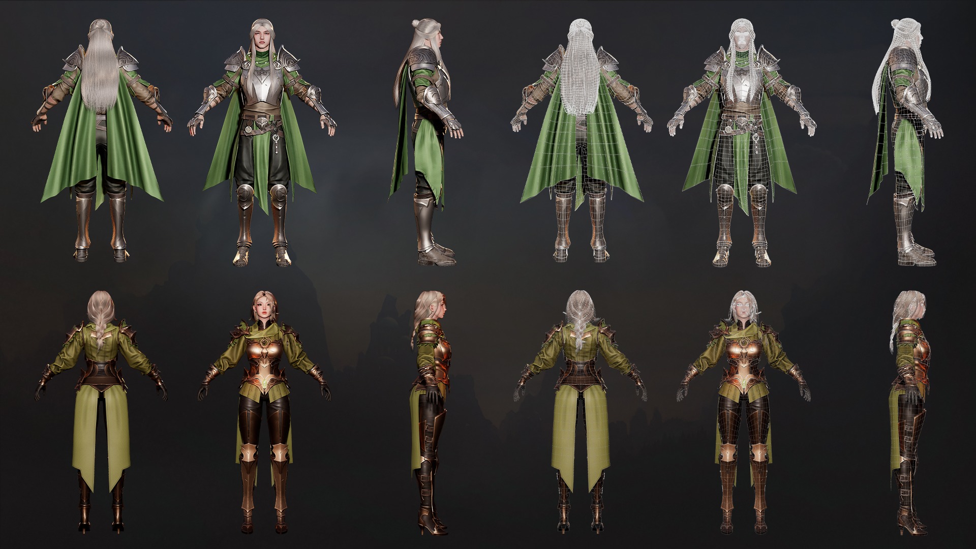 MMORPG Archers - Medieval Fantasy Modular Character Bundle 3D Model Collection_36