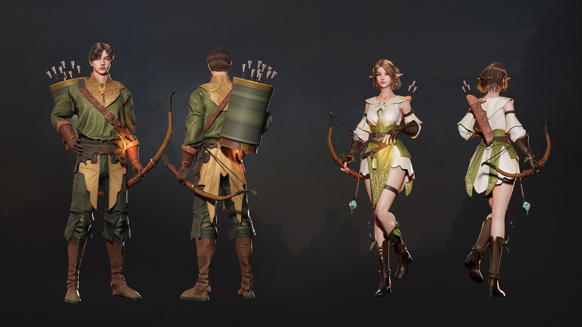 MMORPG Archers - Medieval Fantasy Modular Character Bundle 3D Model Collection_14