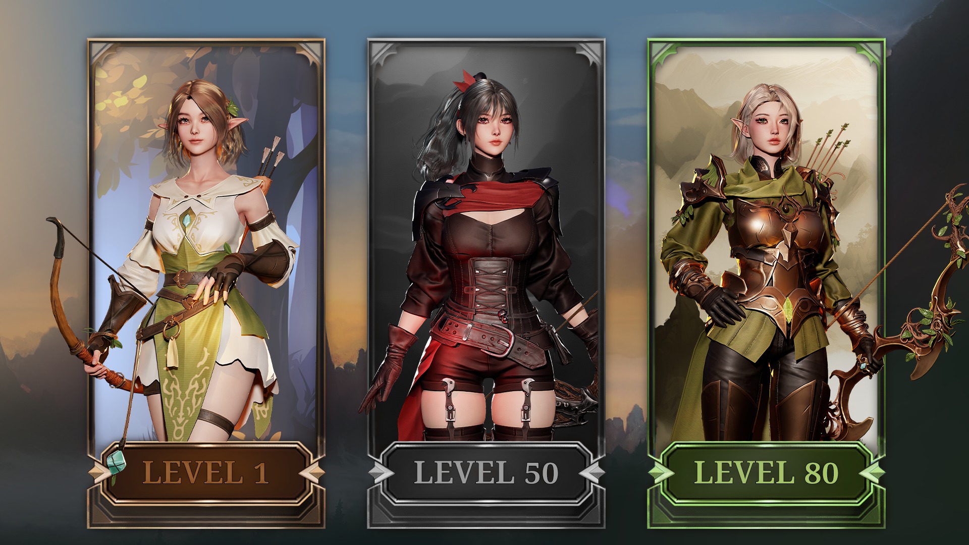 MMORPG Archers - Medieval Fantasy Modular Character Bundle 3D Model Collection_7