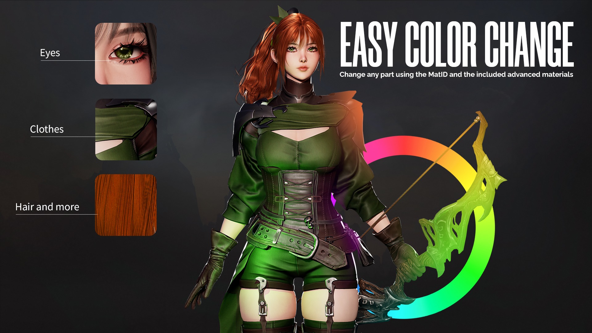 MMORPG Archers - Medieval Fantasy Modular Character Bundle 3D Model Collection_17