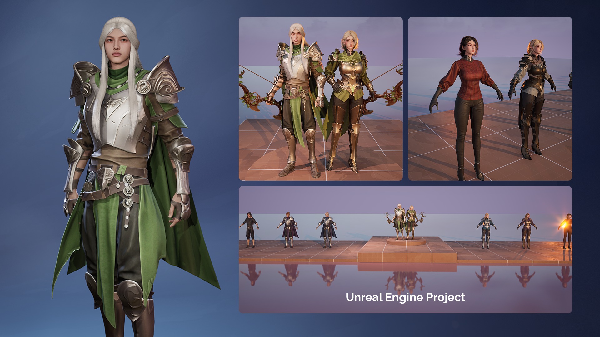 MMORPG Archers - Medieval Fantasy Modular Character Bundle 3D Model Collection_32