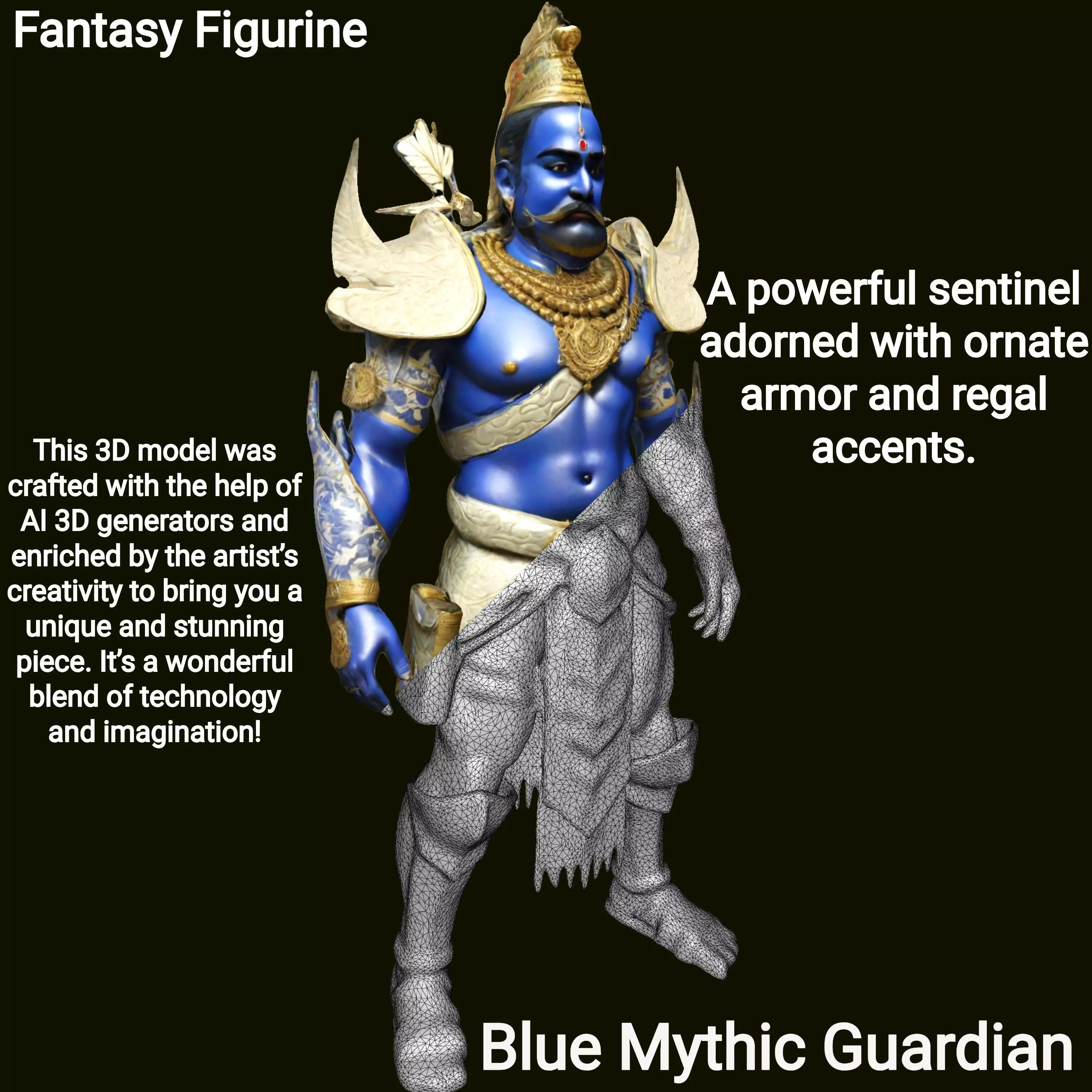 Blue Mythic Guardian 3D print model_0