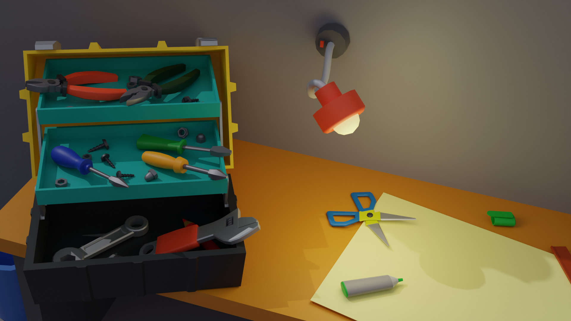 Workshop Low-poly 3D model_4