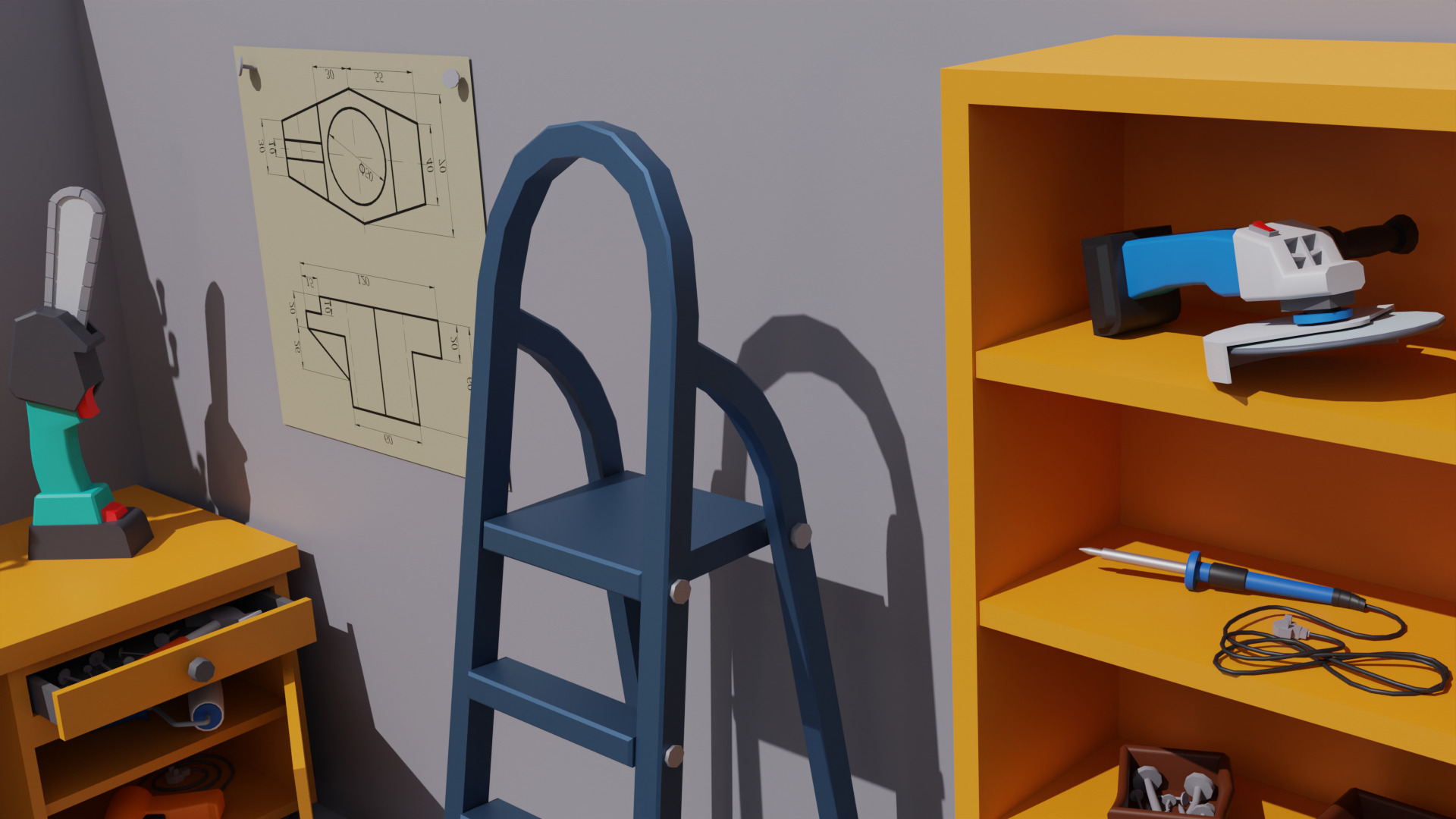 Workshop Low-poly 3D model_6