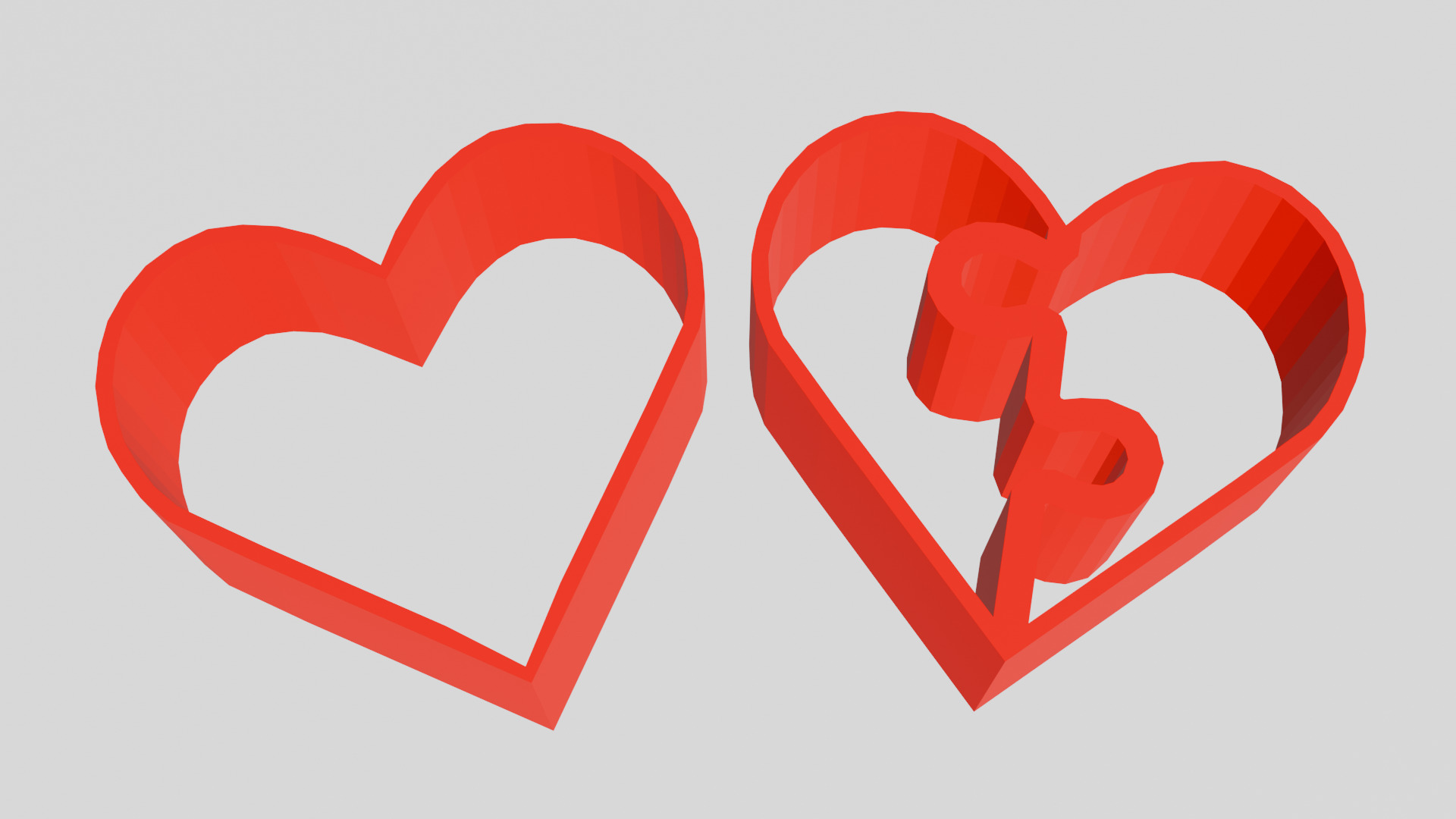Heart cookie cutters 3D print model_2