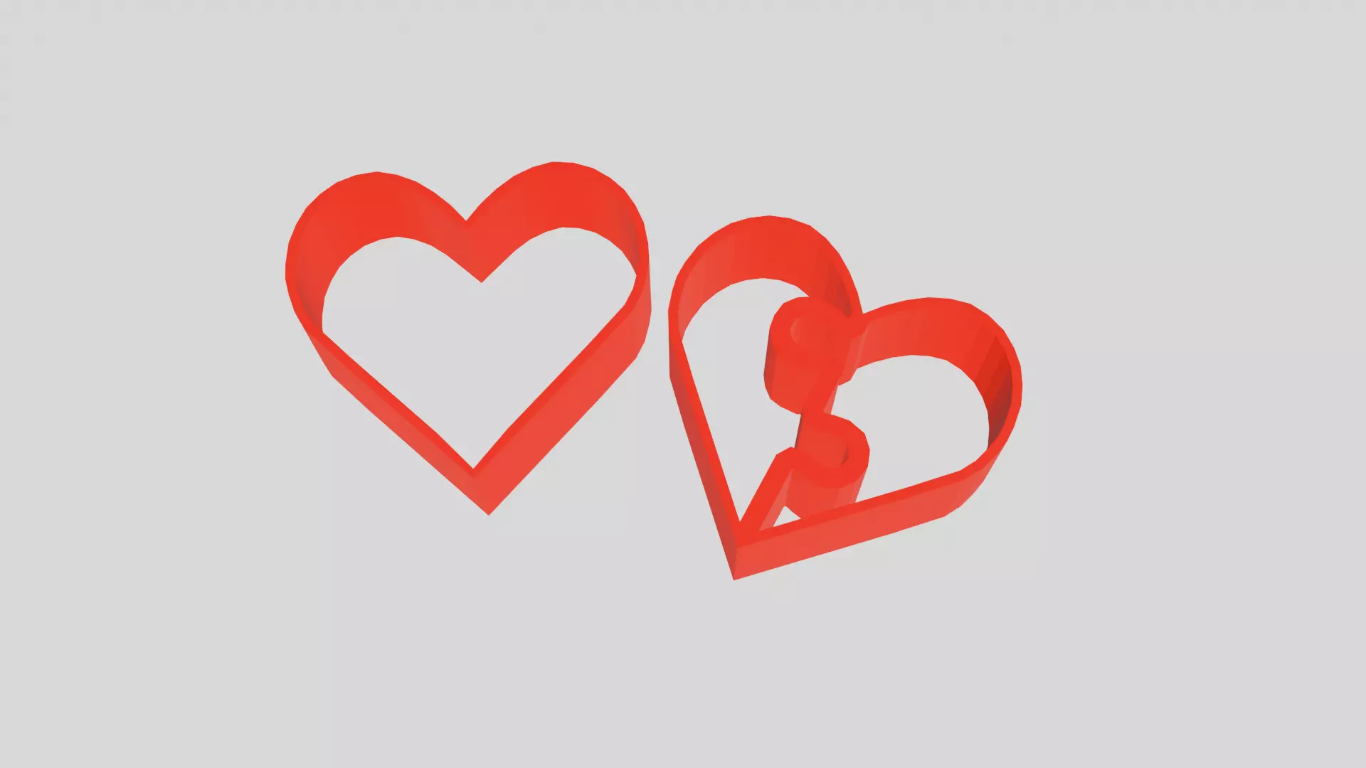 Heart cookie cutters 3D print model_0