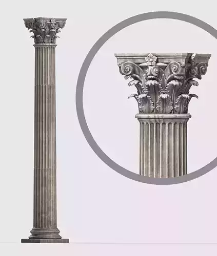 Corinthian Column Low-poly 3D model