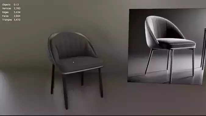 Modern Luxury Dining Chair High-Quality 3D Model