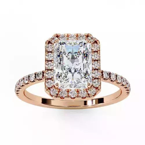 Halo Solitaire Diamond Ring 360 animation renders 3dm stl  3D print model