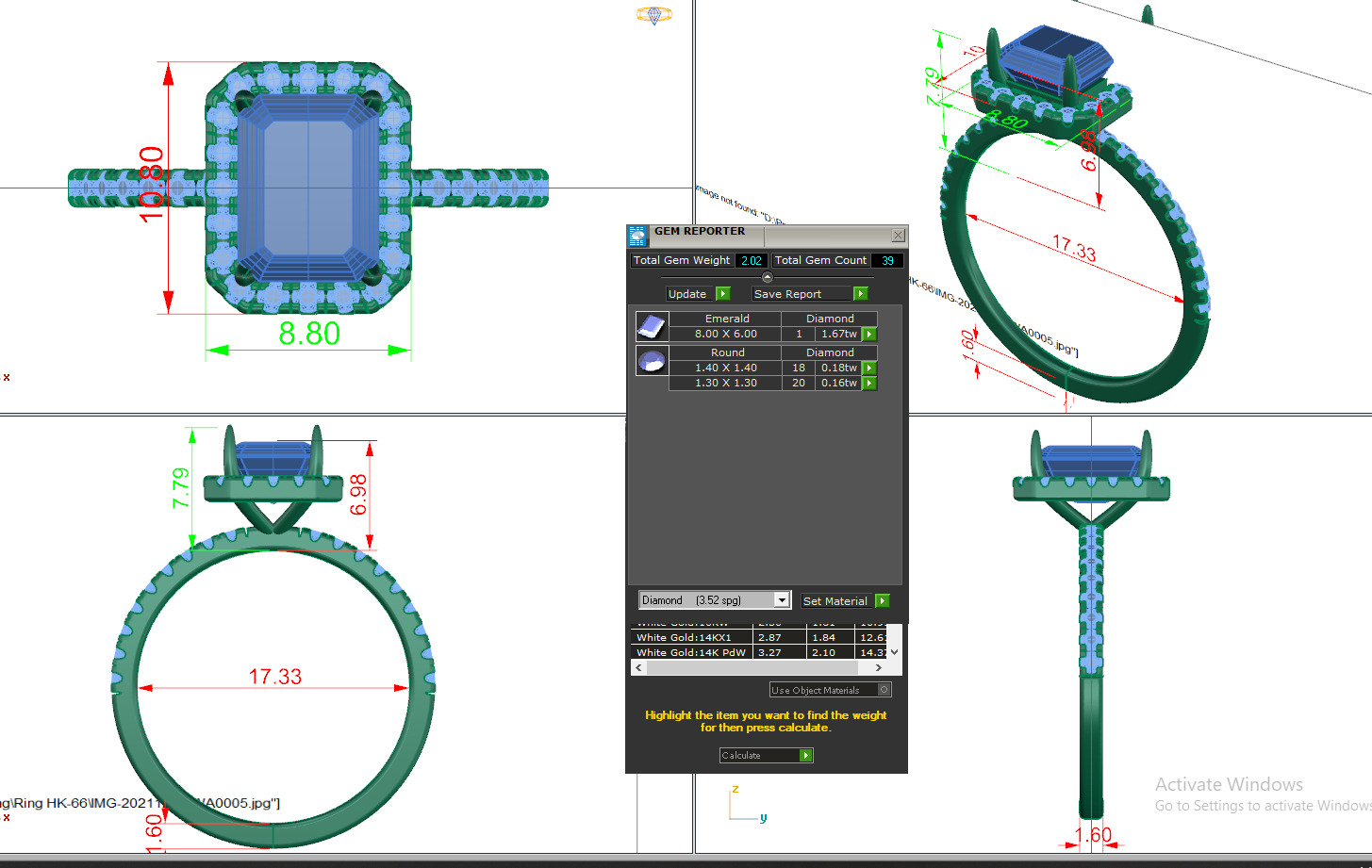 Halo Solitaire Diamond Ring 360 animation renders 3dm stl  3D print model_3