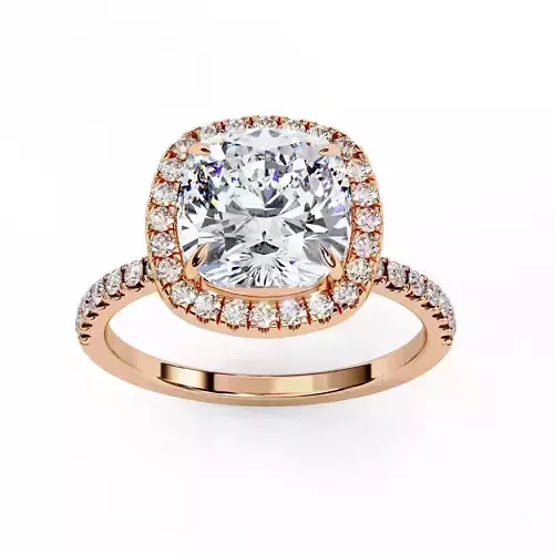 Halo Solitaire Diamond Ring 360 animation renders 3dm stl 