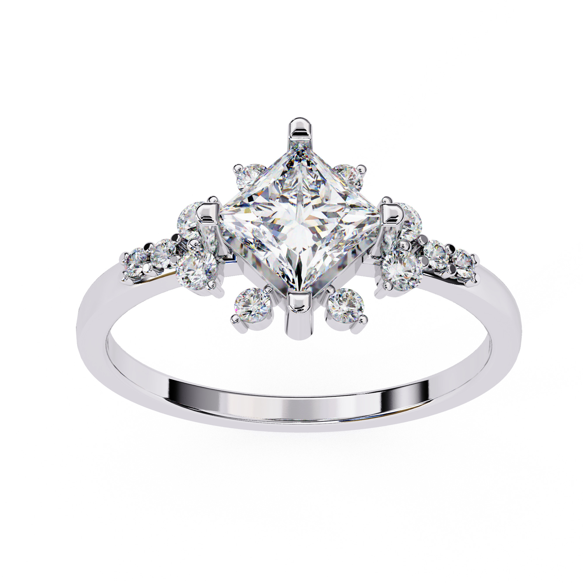 Solitaire Diamond Ring 360 animation renders 3dm stl  3D print model_4