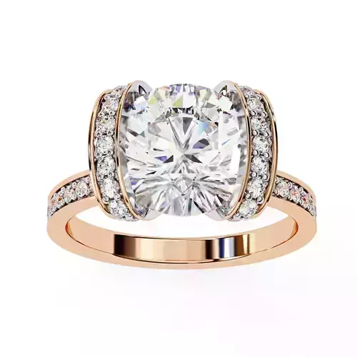 Halo Solitaire Diamond Ring 360 animation renders 3dm stl 