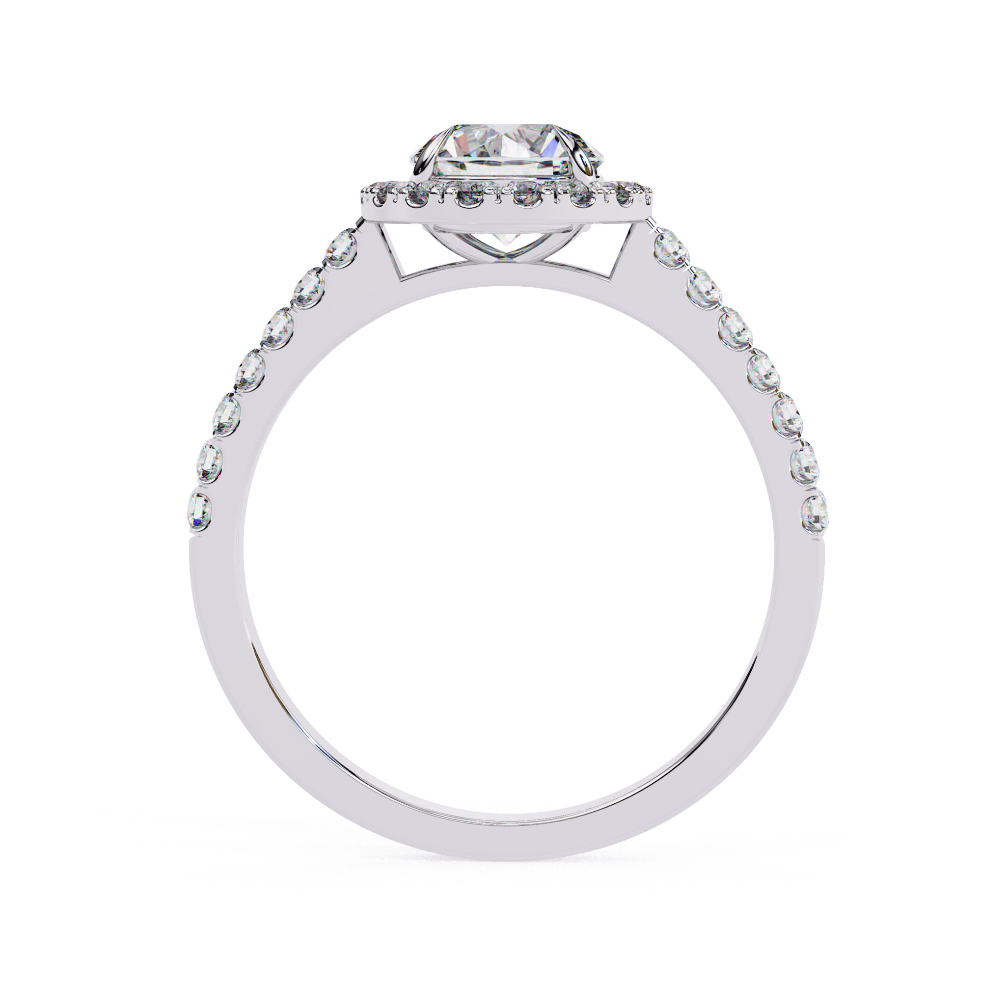 Halo Solitaire Diamond Ring 360 animation renders 3dm stl  3D print model_8