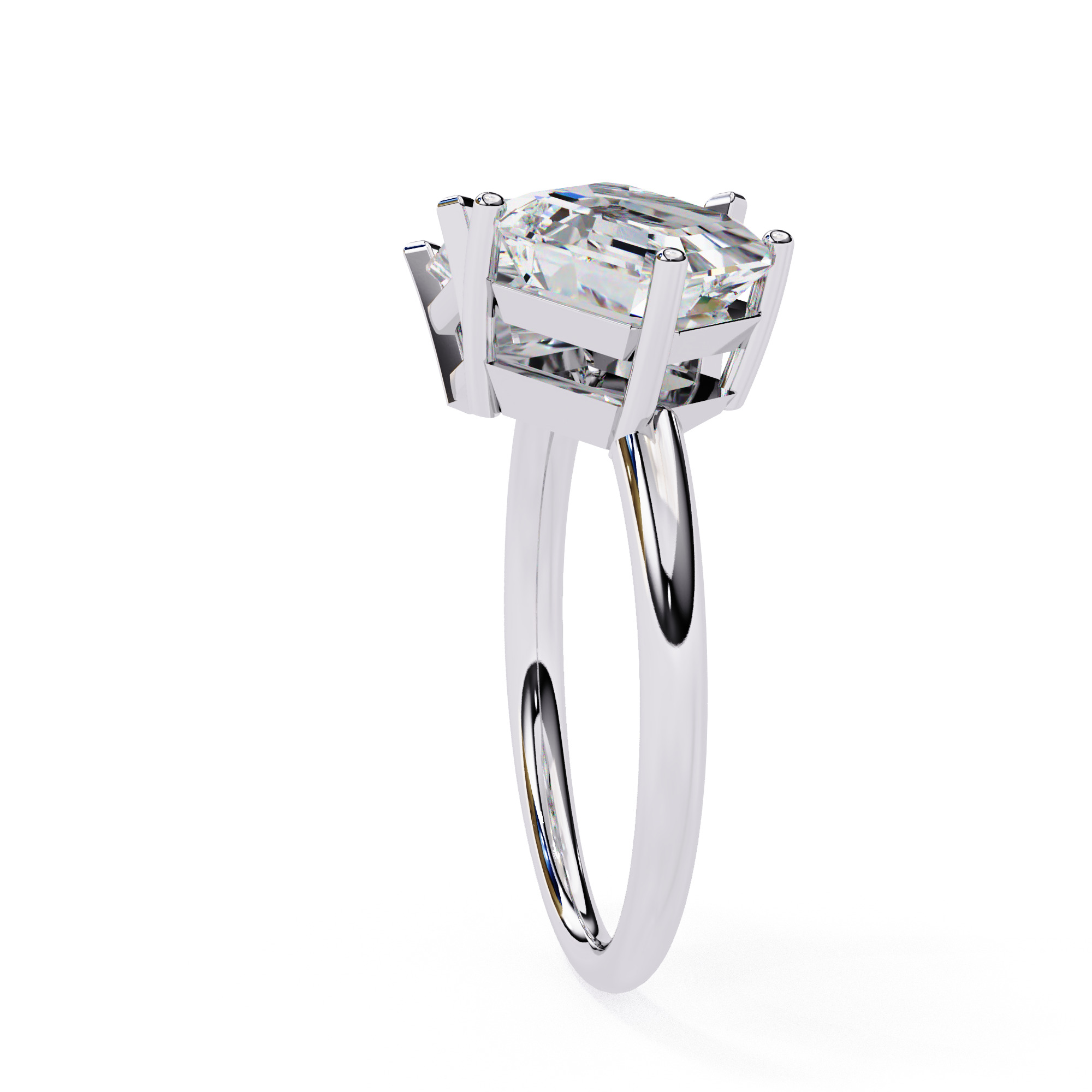 Toi et Moi Solitaire Diamond Ring 360 animation renders 3dm 3D print model_4