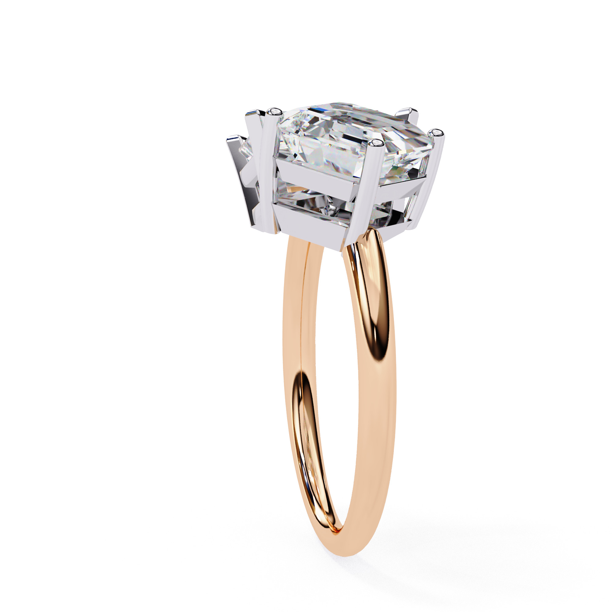 Toi et Moi Solitaire Diamond Ring 360 animation renders 3dm 3D print model_6