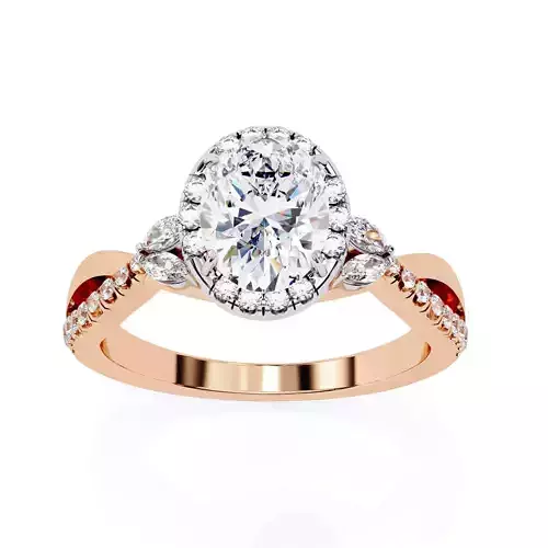 Halo Solitaire Diamond Ring 360 animation renders 3dm stl  3D print model