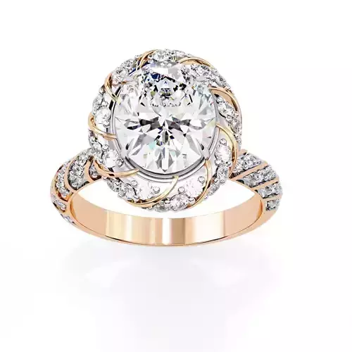 Halo Solitaire Diamond Ring 360 animation renders 3dm stl 