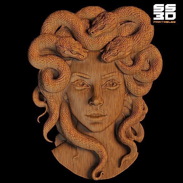 Medusa Relief 3D 3D print model_2