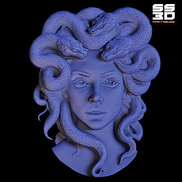 Medusa Relief 3D 3D print model_10
