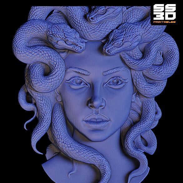 Medusa Relief 3D 3D print model_9