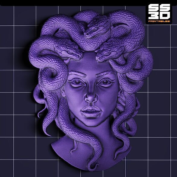 Medusa Relief 3D 3D print model_5