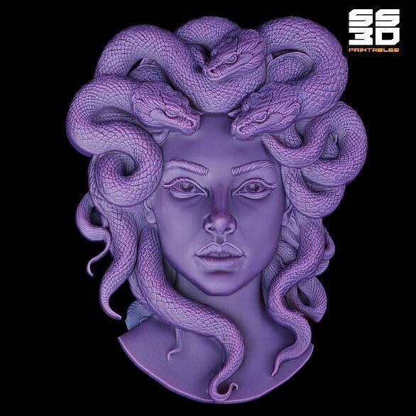 Medusa Relief 3D 3D print model_8