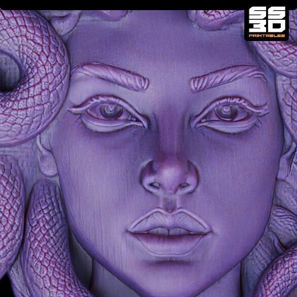 Medusa Relief 3D 3D print model_7